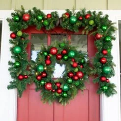 Village Lighting 30" Pre-Lit Christmas Cheer Wreath, Clear LED Lights -Michaels Store D403201S 3