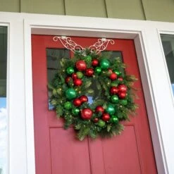 Village Lighting 30" Pre-Lit Christmas Cheer Wreath, Clear LED Lights -Michaels Store D403201S 4