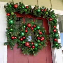 Village Lighting 30" Pre-Lit Christmas Cheer Wreath, Clear LED Lights -Michaels Store D403201S 5