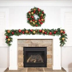 Village Lighting 30" Pre-Lit Christmas Classic Wreath, Clear LED Lights 20 Village Lighting 30" Pre-Lit Christmas Classic Wreath, Clear LED Lights -Michaels Store D403203S 9
