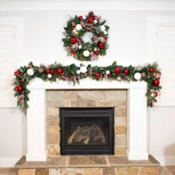 Village Lighting 30" Pre-Lit Nordic Christmas Wreath, Red & Clear LED Lights -Michaels Store D403205S 11