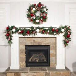 Village Lighting 30" Pre-Lit Nordic Christmas Wreath, Red & Clear LED Lights -Michaels Store D403205S 12