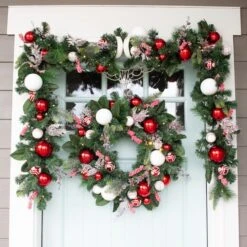 Village Lighting 30" Pre-Lit Nordic Christmas Wreath, Red & Clear LED Lights -Michaels Store D403205S 6