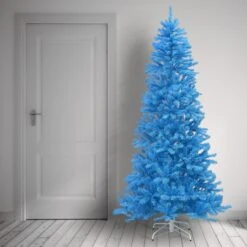 7.5ft. Unlit Light Blue Medium Artificial Christmas Tree -Michaels Store D409504S 2