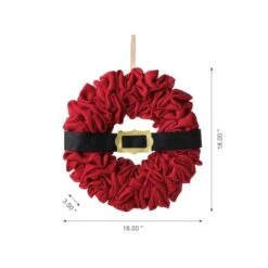 Glitzhome® 18" Christmas Red Belt Fabric Wreath 12 Glitzhome® 18" Christmas Red Belt Fabric Wreath -Michaels Store D444197S 4