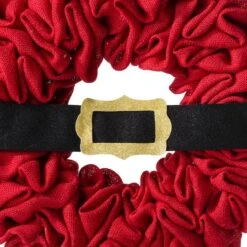 Glitzhome® 18" Christmas Red Belt Fabric Wreath 14 Glitzhome® 18" Christmas Red Belt Fabric Wreath -Michaels Store D444197S 6