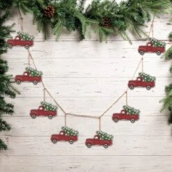Glitzhome® 6ft. Christmas Red Truck Garland, 2ct. -Michaels Store D445235S 2