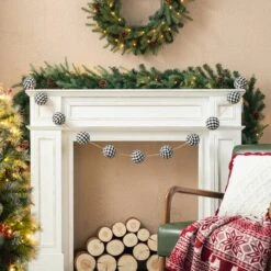 Glitzhome® 6ft. Black & White Plaid Fabric Garland, 2ct. 15 Glitzhome® 6ft. Black & White Plaid Fabric Garland, 2ct. -Michaels Store D445246S 7