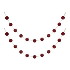 Glitzhome® 6ft. Red & Black Plaid Fabric Garland, 2ct.