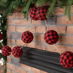 Glitzhome® 6ft. Red & Black Plaid Fabric Garland, 2ct. 12 Glitzhome® 6ft. Red & Black Plaid Fabric Garland, 2ct. -Michaels Store D445248S 4
