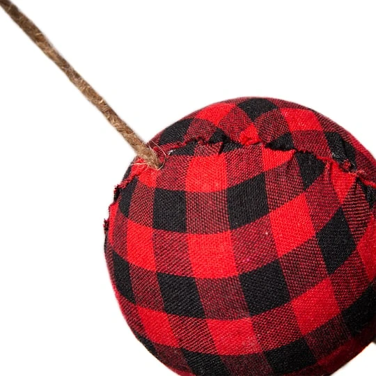 Glitzhome® 6ft. Red & Black Plaid Fabric Garland, 2ct. 7 Glitzhome® 6ft. Red & Black Plaid Fabric Garland, 2ct. - Image 7