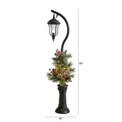 5ft. Pre-Lit LED Holiday Decorated Lamp Post With Greenery & Berries -Michaels Store D478686S 2
