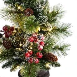 5ft. Pre-Lit LED Holiday Decorated Lamp Post With Greenery & Berries -Michaels Store D478686S 3