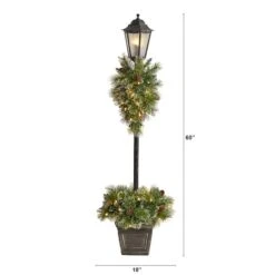 5ft. Pre-Lit LED Holiday Decorated Lamp Post With Faux Greenery In Decorative Container 13 5ft. Pre-Lit LED Holiday Decorated Lamp Post With Faux Greenery In Decorative Container -Michaels Store D478687S 2