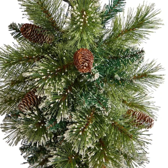 5ft. Pre-Lit LED Holiday Decorated Lamp Post With Faux Greenery In Decorative Container 6 5ft. Pre-Lit LED Holiday Decorated Lamp Post With Faux Greenery In Decorative Container - Image 6