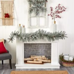 6ft. Pre-Lit LED Frosted Christmas Garland With Pinecones -Michaels Store D478766S 7