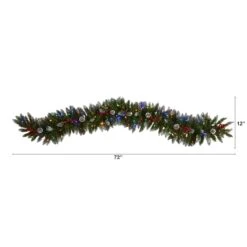 6ft. Pre-Lit LED Snow Tipped Extra Wide Christmas Garland With Pinecones & Berries -Michaels Store D478771S 2