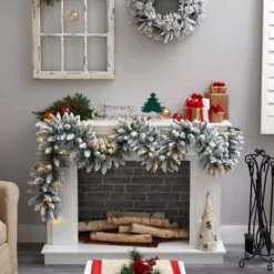 9ft. Pre-Lit LED Flocked Artificial Christmas Garland -Michaels Store D478772S 4