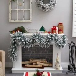 9ft. Pre-Lit LED Flocked Artificial Christmas Garland -Michaels Store D478772S 5