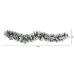 6ft. Pre-Lit LED Flocked Christmas Garland With Pinecones -Michaels Store D478773S 2