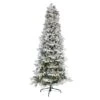 7.5ft. Pre-Lit Flocked Alaskan Artificial Christmas Tree, White LED Lights