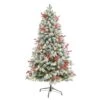6ft. Pre-Lit Snow Tipped Norwegian Fir Artificial Christmas Tree, White LED Lights