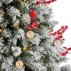 6ft. Pre-Lit Snow Tipped Norwegian Fir Artificial Christmas Tree, White LED Lights -Michaels Store D478785S 4