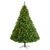 8ft. Pre-Lit West Virginia Mixed Pine Artificial Christmas Tree With Pinecones, Clear LED Lights