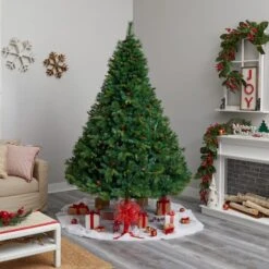 8ft. Pre-Lit West Virginia Mixed Pine Artificial Christmas Tree With Pinecones, Clear LED Lights -Michaels Store D478804S 10