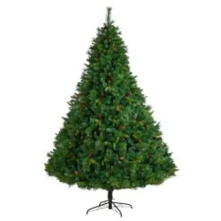8ft. Pre-Lit West Virginia Mixed Pine Artificial Christmas Tree With Pinecones, Clear LED Lights -Michaels Store D478804S 3