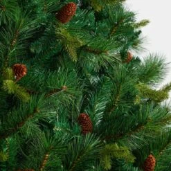 8ft. Pre-Lit West Virginia Mixed Pine Artificial Christmas Tree With Pinecones, Clear LED Lights -Michaels Store D478804S 5