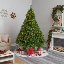 8ft. Pre-Lit West Virginia Mixed Pine Artificial Christmas Tree With Pinecones, Clear LED Lights -Michaels Store D478804S 9