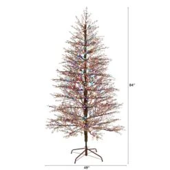 7ft. Pre-Lit Frosted Berry Twig Artificial Christmas Tree, Multicolor Gum Ball LED Lights -Michaels Store D478810S 2