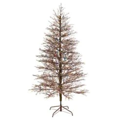 7ft. Pre-Lit Frosted Berry Twig Artificial Christmas Tree, Multicolor Gum Ball LED Lights -Michaels Store D478810S 3