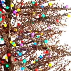 7ft. Pre-Lit Frosted Berry Twig Artificial Christmas Tree, Multicolor Gum Ball LED Lights -Michaels Store D478810S 4