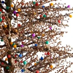 7ft. Pre-Lit Frosted Berry Twig Artificial Christmas Tree, Multicolor Gum Ball LED Lights -Michaels Store D478810S 5