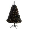 4ft. Pre-Lit Black Artificial Christmas Tree, Clear LED Lights