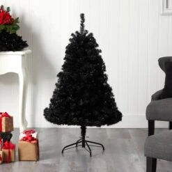 4ft. Pre-Lit Black Artificial Christmas Tree, Clear LED Lights -Michaels Store D478813S 8