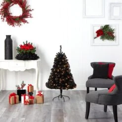 4ft. Pre-Lit Black Artificial Christmas Tree, Clear LED Lights -Michaels Store D478813S 9