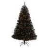 6ft. Pre-Lit Black Artificial Christmas Tree, Clear LED Lights