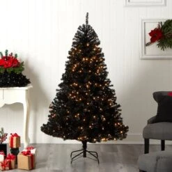 6ft. Pre-Lit Black Artificial Christmas Tree, Clear LED Lights -Michaels Store D478816S 7