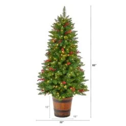 5ft. Pre-Lit Colorado Aspen Artificial Christmas Tree In Decorative Planter, White LED Lights -Michaels Store D478829S 2