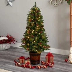 5ft. Pre-Lit Colorado Aspen Artificial Christmas Tree In Decorative Planter, White LED Lights -Michaels Store D478829S 7