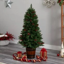 5ft. Pre-Lit Colorado Aspen Artificial Christmas Tree In Decorative Planter, White LED Lights -Michaels Store D478829S 8