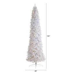 12ft. Pre-Lit Slim White Artificial Christmas Tree, Warm White LED Lights -Michaels Store D478914S 2