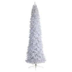 12ft. Pre-Lit Slim White Artificial Christmas Tree, Warm White LED Lights -Michaels Store D478914S 3