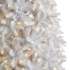 12ft. Pre-Lit Slim White Artificial Christmas Tree, Warm White LED Lights -Michaels Store D478914S 4