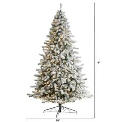 9ft. Pre-Lit Flocked Rock Springs Spruce Artificial Christmas Tree, Clear LED Lights -Michaels Store D478930S 2
