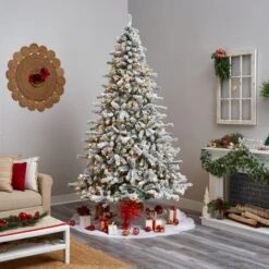 9ft. Pre-Lit Flocked Rock Springs Spruce Artificial Christmas Tree, Clear LED Lights -Michaels Store D478930S 9