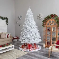10ft. Pre-Lit White Artificial Christmas Tree, Clear LED Lights -Michaels Store D478940S 10